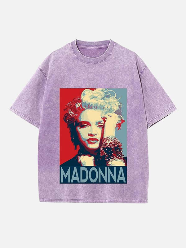 Madonna Print Round Neck T-shirt