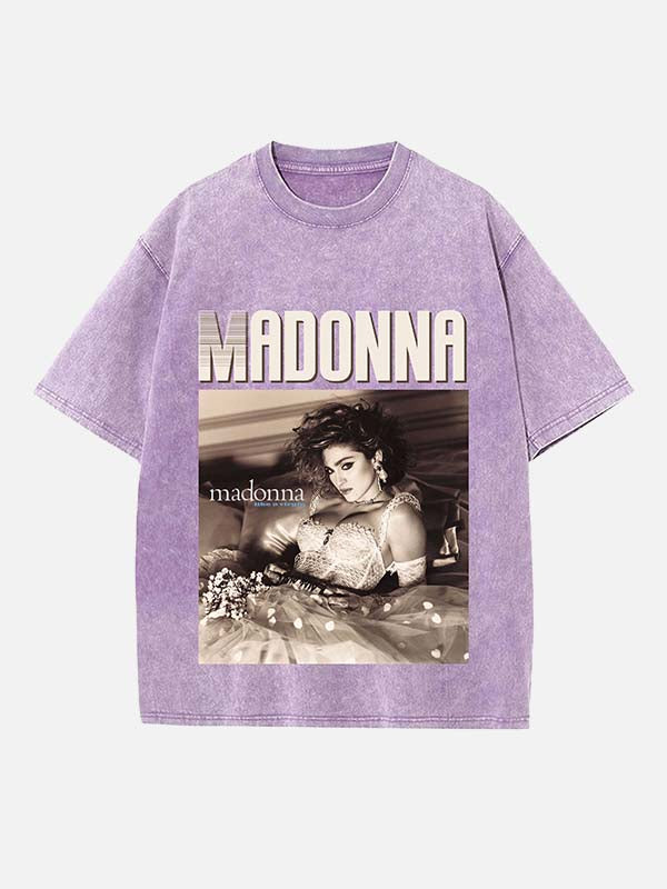 Madonna Print Round Neck T-shirt