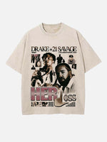 Drake Print Round Neck T-shirt