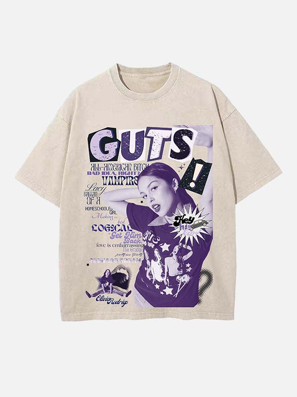 Olivia Rodrigo Print Round Neck T-shirt