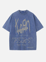 Korn Print Round Neck T-shirt