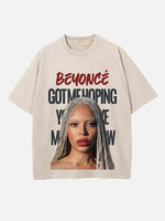 Beyoncé Print Round Neck T-shirt