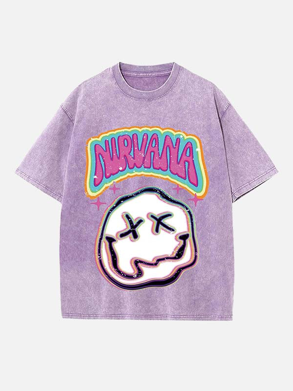 NIRVANA Print Round Neck T-shirt