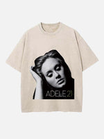 Adele Print Round Neck T-shirt