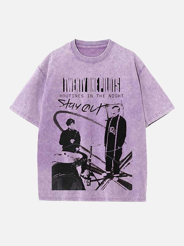 Twenty One Pilots Print Round Neck T-shirt