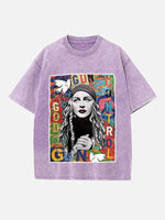Madonna Print Round Neck T-shirt