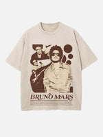 Bruno Mars Print Round Neck T-shirt