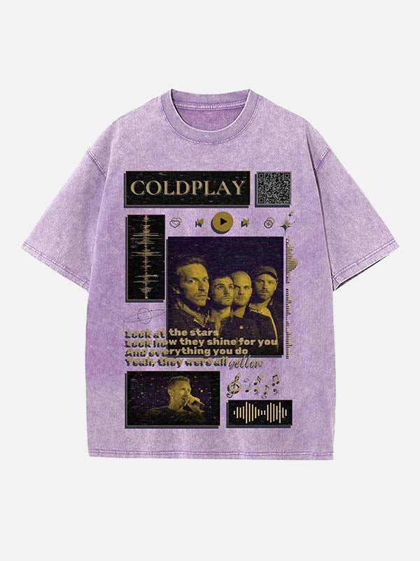 Coldplay Print Round Neck T-shirt