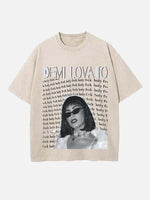 Demi Lovato Print Round Neck T-shirt