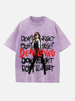 Demi Lovato Print Round Neck T-shirt