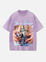 Madonna Print Round Neck T-shirt