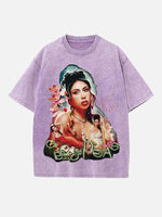 Kali Uchis Print Round Neck T-shirt