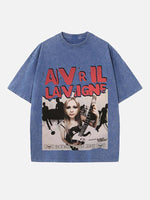 Avril Lavigne Print Round Neck T-shirt