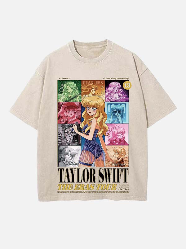 Taylor Swift Print Round Neck T-shirt