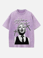 Madonna Print Round Neck T-shirt