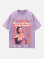 Selena Gomez Print Round Neck T-shirt