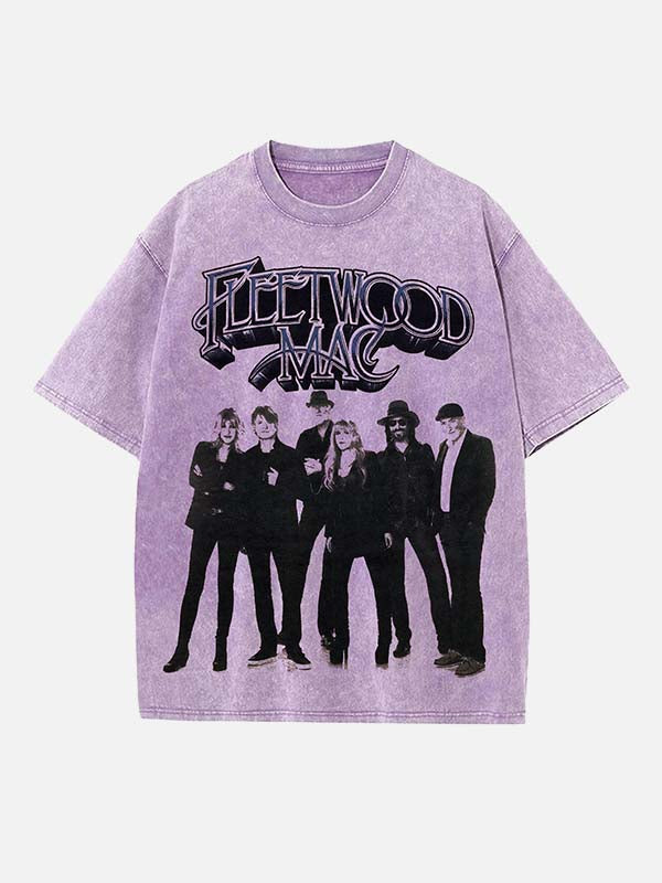 Fleetwood Mac Print Round Neck T-shirt