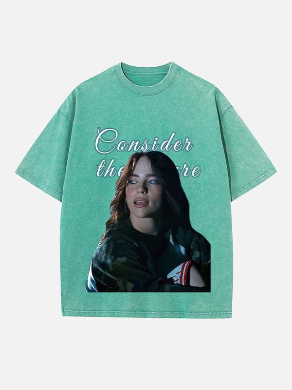Billie Eilish Print Round Neck T-shirt