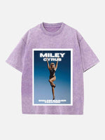 Miley Cyrus Print Round Neck T-shirt