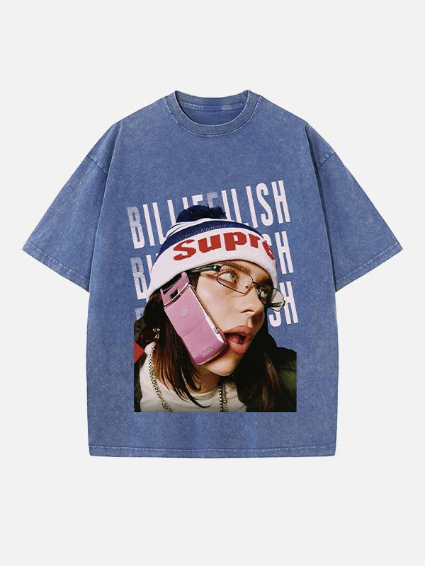 Billie Eilish Print Round Neck T-shirt