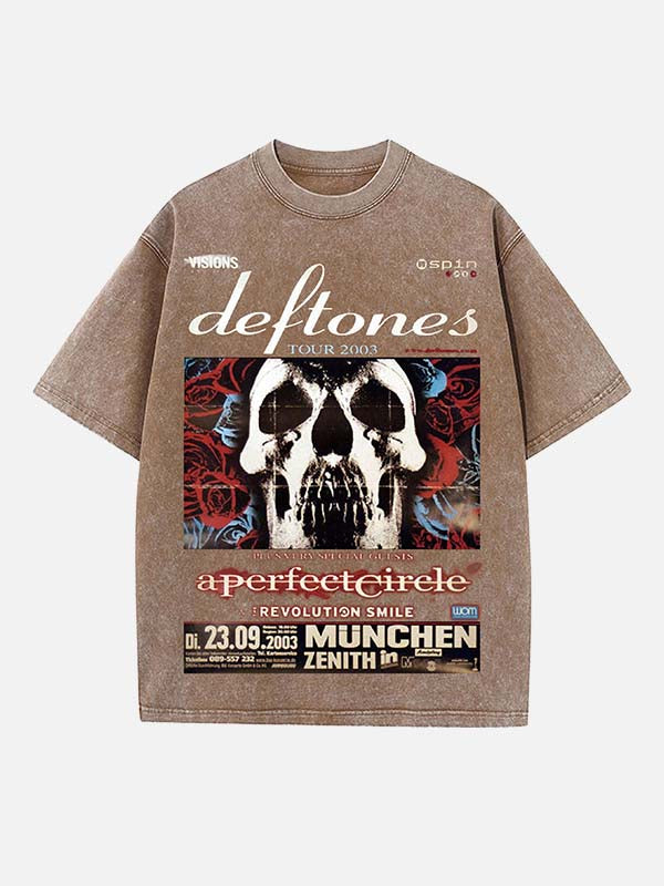 Deftones Print Round Neck T-shirt