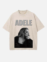 Adele Print Round Neck T-shirt