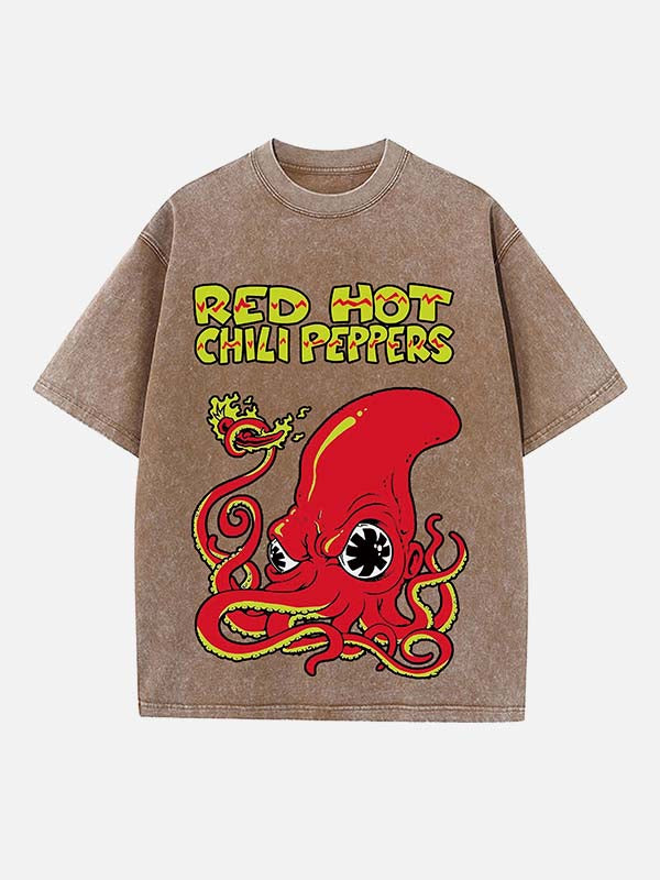 Red Hot Chili Peppers Print Round Neck T-shirt