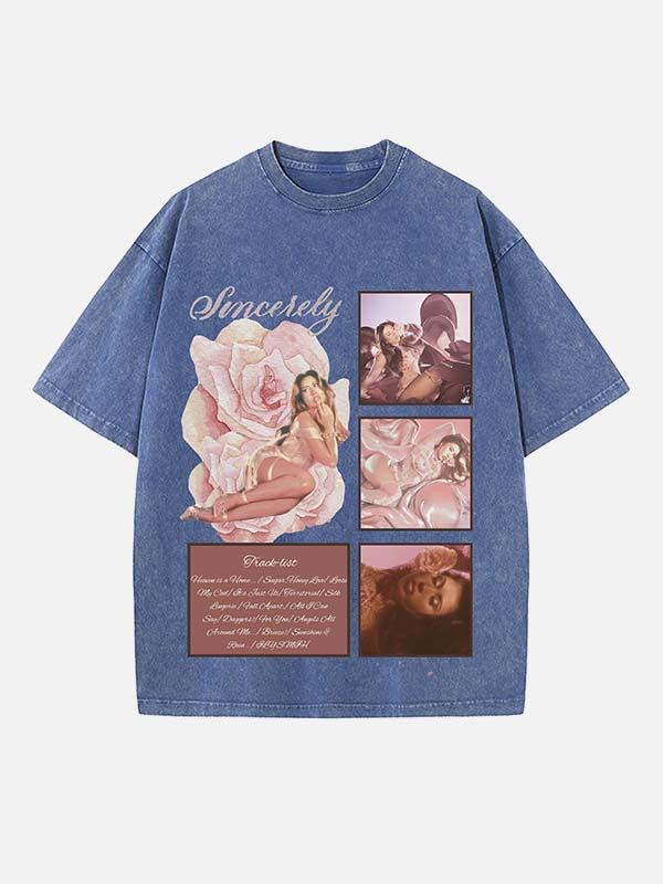 Kali Uchis Print Round Neck T-shirt