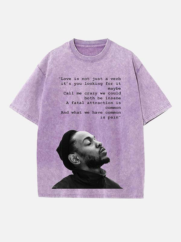 Kendrick Lamar Print Round Neck T-shirt
