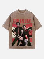 Green Day Print Round Neck T-shirt