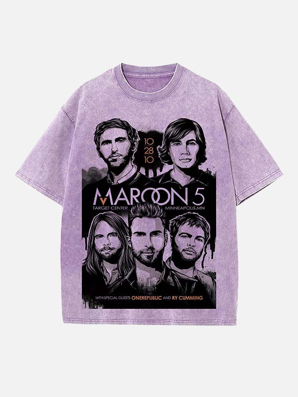 Maroon 5 Print Round Neck T-shirt