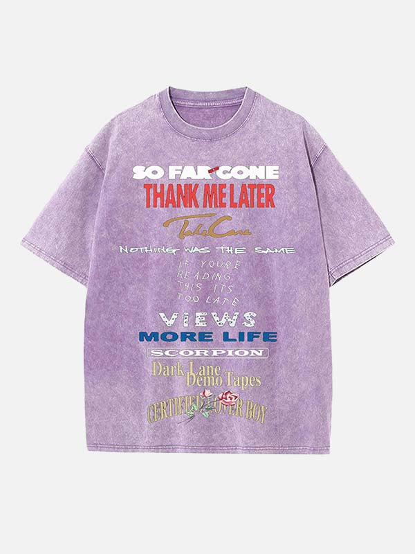 Drake Print Round Neck T-shirt