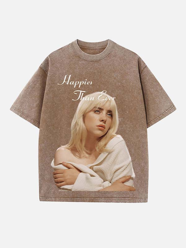 Billie Eilish Print Round Neck T-shirt
