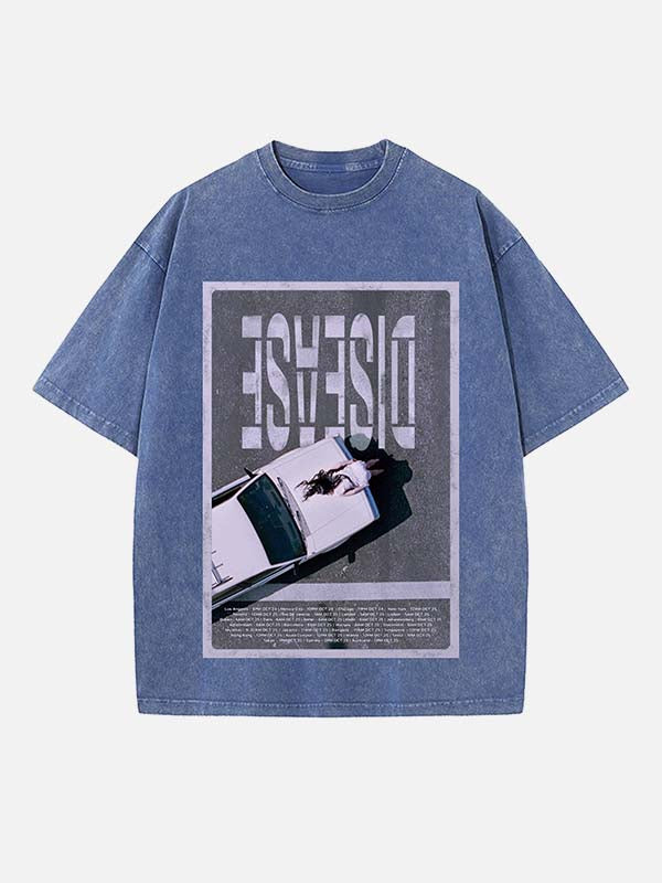 Lady Gaga Print Round Neck T-shirt