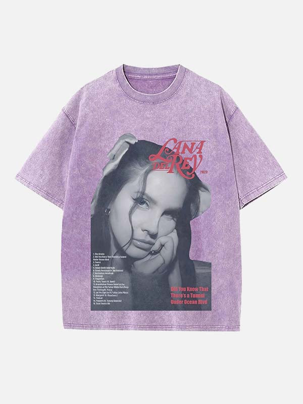 Lana Del Rey Print Round Neck T-shirt