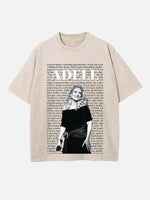 Adele Print Round Neck T-shirt