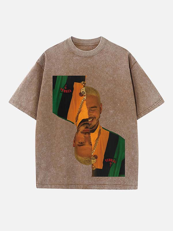 J Balvin Print Round Neck T-shirt