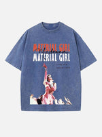 Madonna Print Round Neck T-shirt