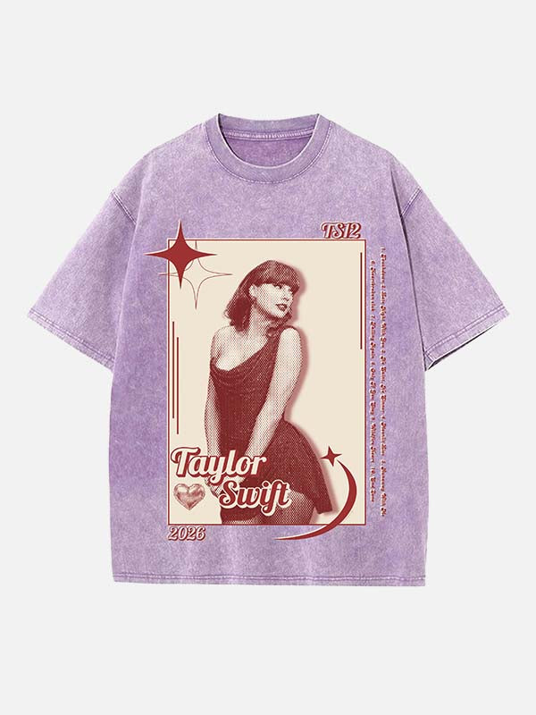 Taylor Swift Print Round Neck T-shirt