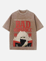 Lady Gaga Print Round Neck T-shirt