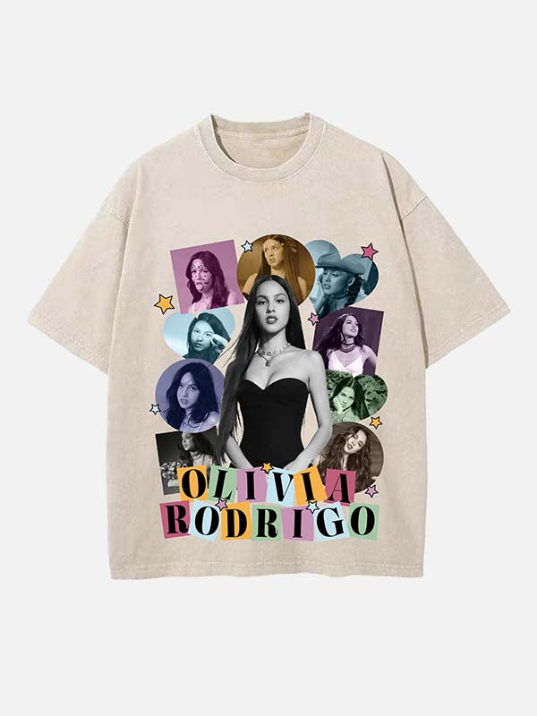 Olivia Rodrigo Print Round Neck T-shirt