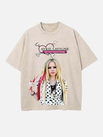 Avril Lavigne Print Round Neck T-shirt