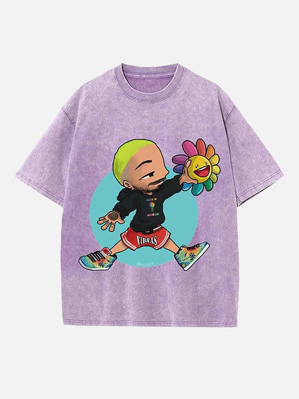 J Balvin Print Round Neck T-shirt