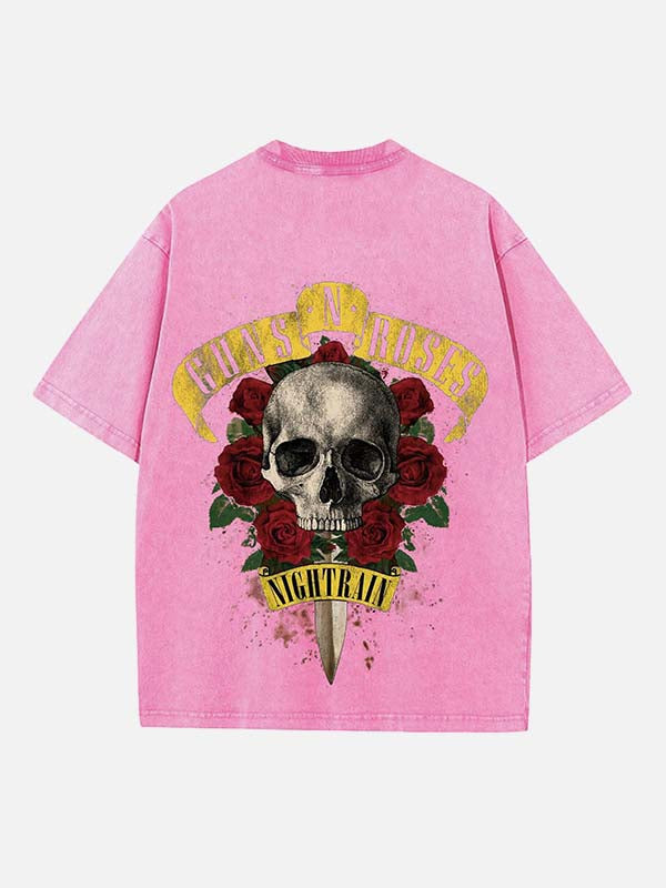 GUNS N' ROSES Print Round Neck T-shirt