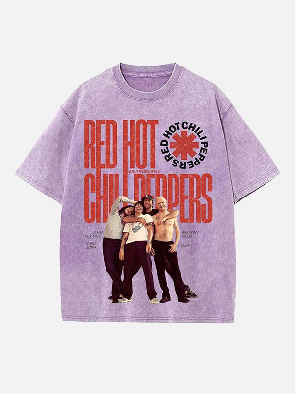 Red Hot Chili Peppers Print Round Neck T-shirt