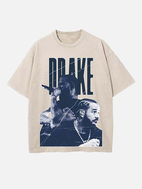 Drake Print Round Neck T-shirt