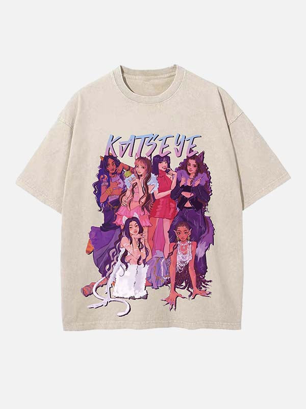 KATSEYE Print Round Neck T-shirt