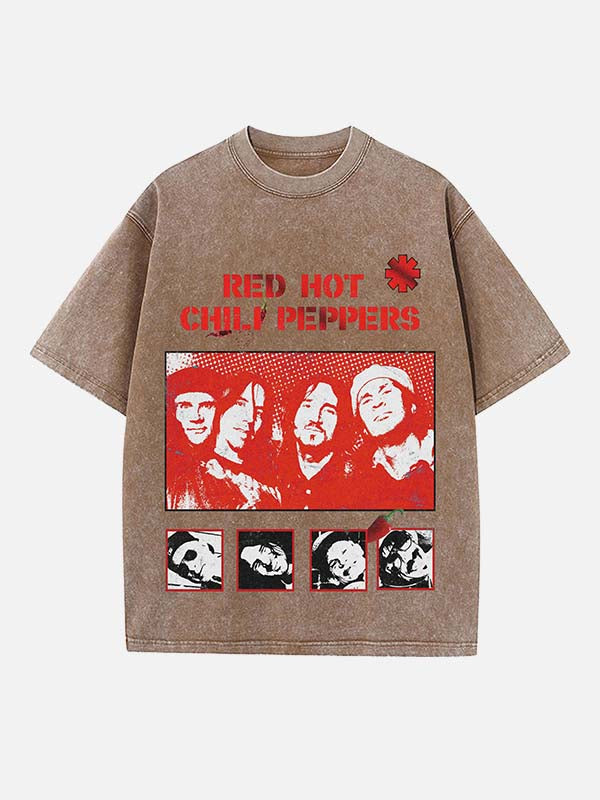 Red Hot Chili Peppers Print Round Neck T-shirt