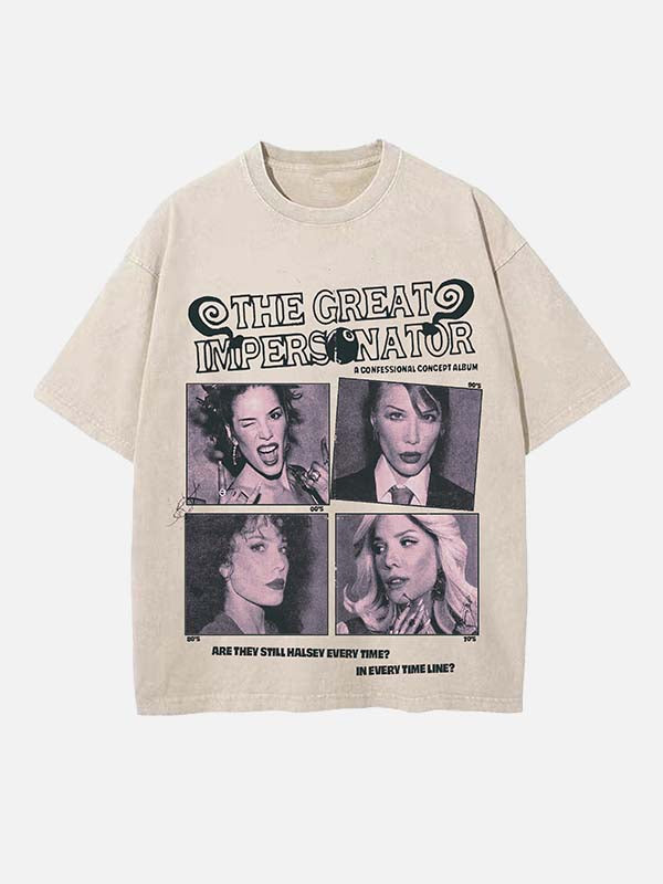 Halsey Print Round Neck T-shirt