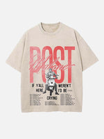 Post Malone Print Round Neck T-shirt